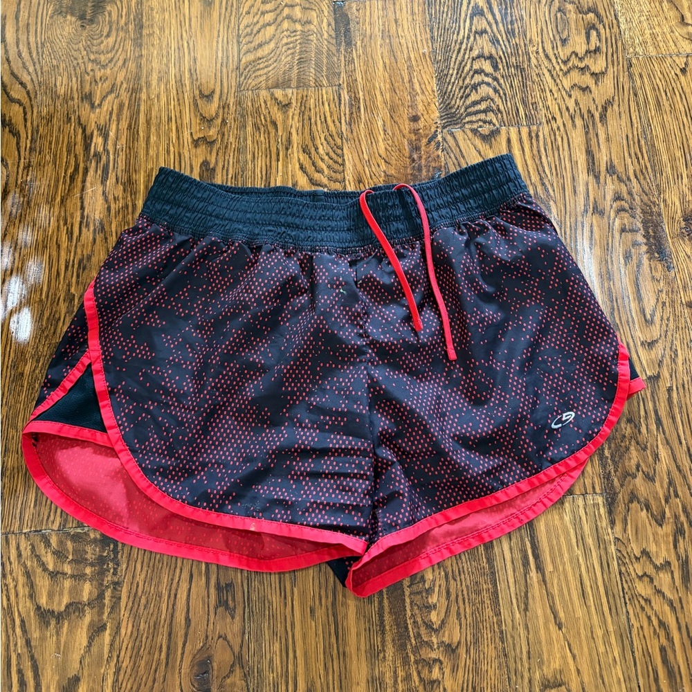 Champion Women's Black and Red Athletic Shorts